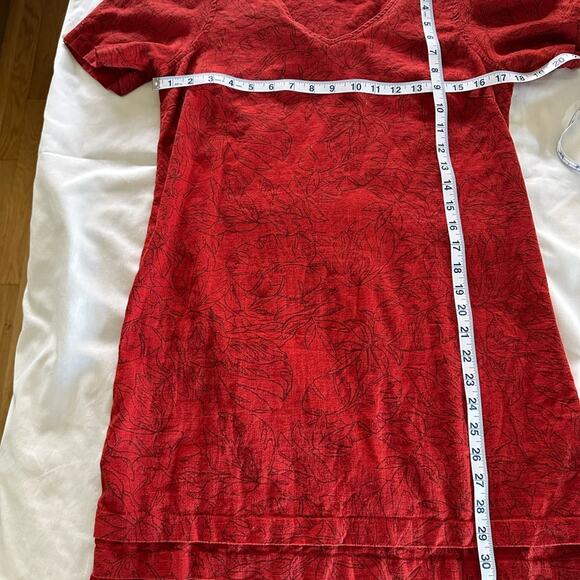 Nicole Miller Original Red Linen Blend Tropical Dress Size Medium - Picture 4 of 9